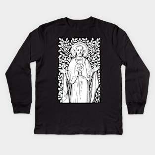 Jesus Christ with his Sacred Heart Kids Long Sleeve T-Shirt